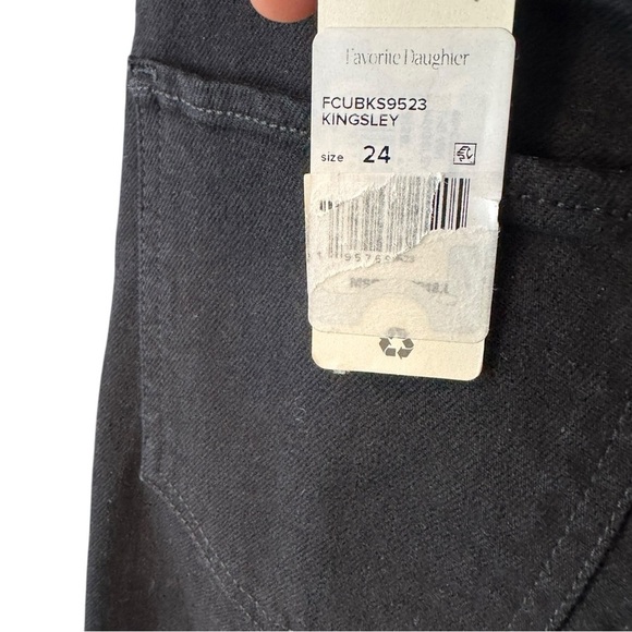 Favorite Daughter The Vivi High Rise Straight Jeans Kingsley Black 24 - Picture 9 of 11